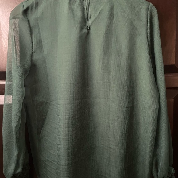 Emerald Green Long Sleeve Elegant Blouse Ladies Medium Classy - Picture 8 of 8